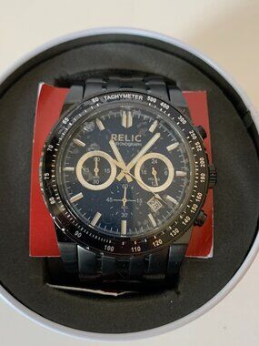 Relic by Fossil Brady Men's Chronograph Watch Black Stainless Steel ZR66055